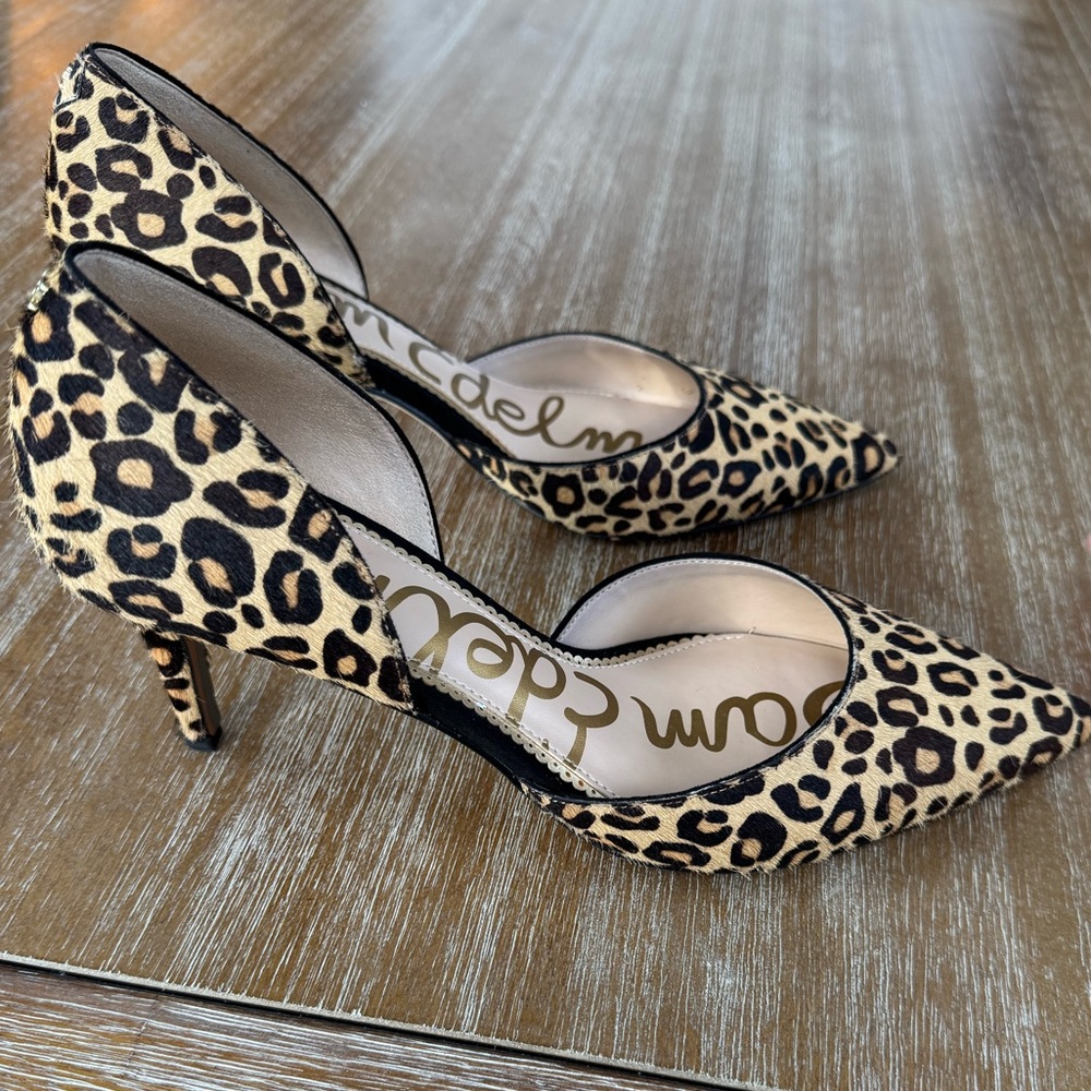 Sam Edelman Jaina d'Orsay Pumps Leopard Calf Hair - Picture 5 of 8
